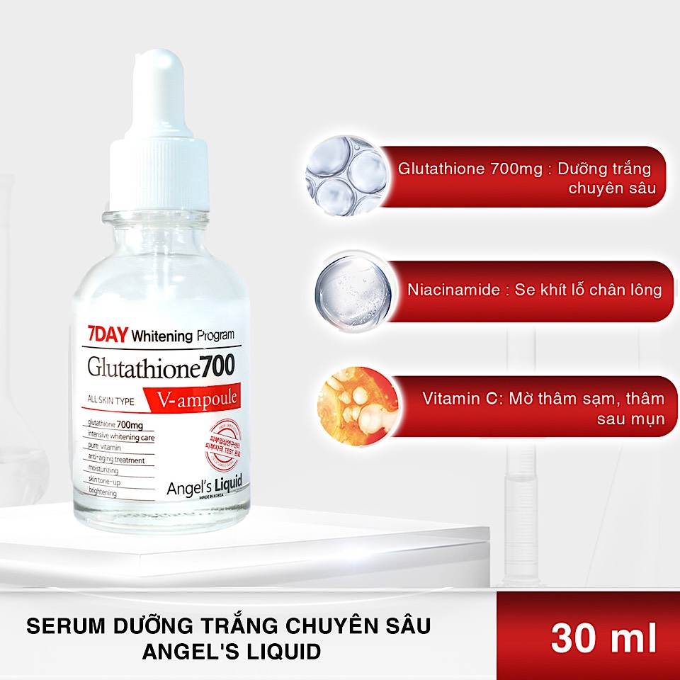 Huyết Thanh Trắng Da 7day Whitening Program Glutathione 700 V-Ample